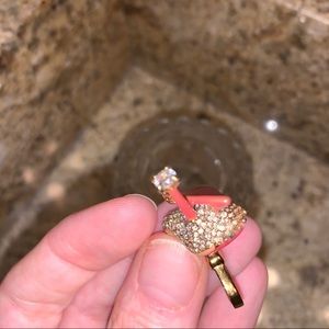 Juicy Couture pave crystal pink flamingo gold charm
